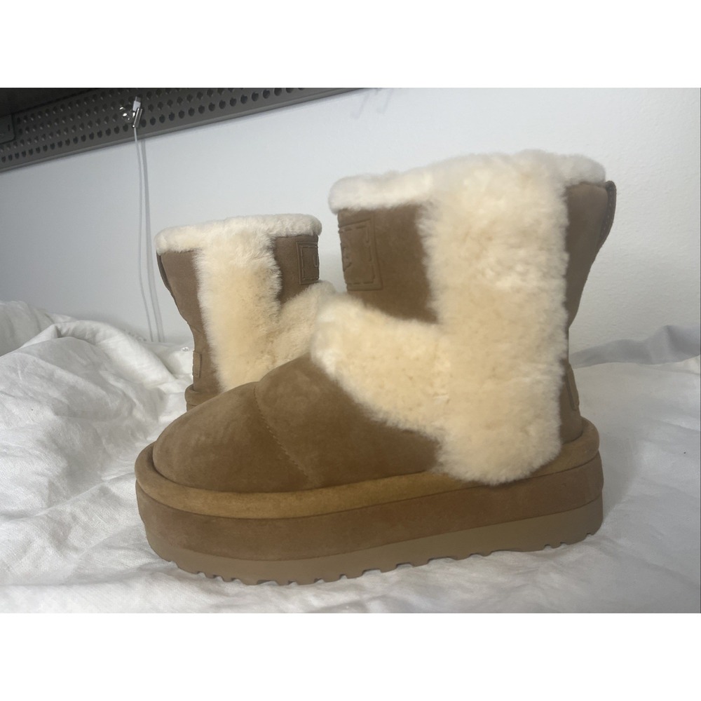 UGG CLASSIC CHILLAPEAK CHESTNUT SHEEPSKIN WOMEN'S BOOTS NEW Sz 7 #‎ Cold Winter